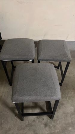 Set of 3 Backless Counter Stools