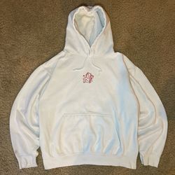Cropped white hoodie