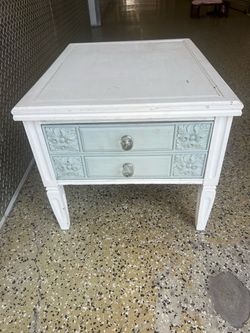 Shabby Chic Two-Drawer End Table