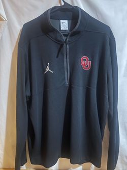 Nike Jordan Oklahoma Sooners Men's XXL Black Long Sleeve Quarter Zip Pullover Used Good Condition $40 Meet Up In Irving @dfwgoods