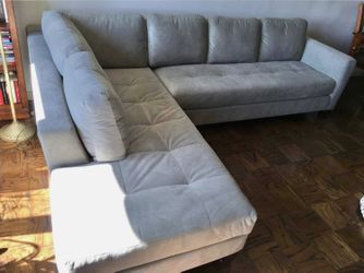 Macy's Light Gray Rylee L-Shape Sectional Sofa