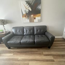 Aria Gray Leather Sofa