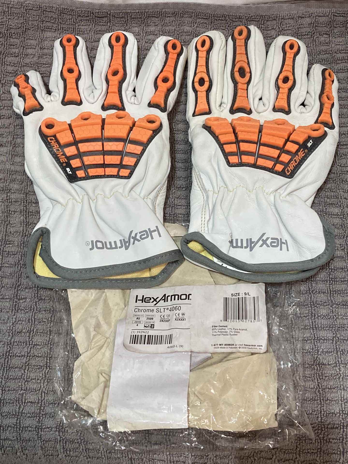 New HEXARMOR CHROME SLT 4060 GOAT SKIN WORK GLOVES, Size: Large