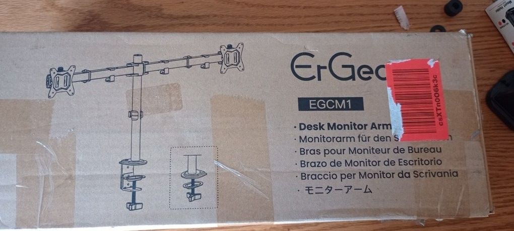 ErGear Dual Monitor Desk Mount β Fully Adjustable Stand for 2 Screens up to 32β β Heavy-Duty Desktop Arm Mount