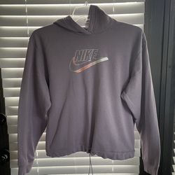 NIKE Pullover Hooded Sweatshirt - Womens Medium - Purple - Swoosh & Drawstring