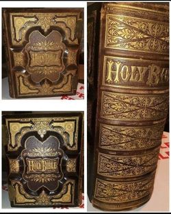 1800s Vintage Holy Bible KJV W/ The Apocrypha Deluxe Edition Rare Award Edition.