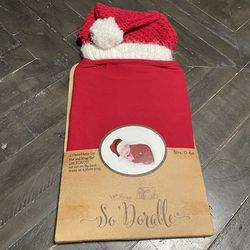 Baby Christmas Photo Op Hat and Wrap Set