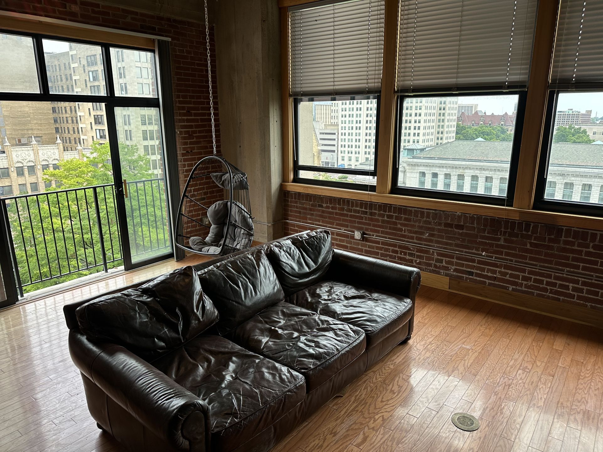 Free Genuine Leather Couch 8’Lx4’wx32” H
