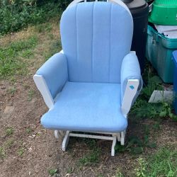 Light Blue And White Sliding Chair