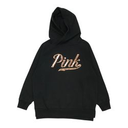 Victorias Secret PINK Hoodie Small S OVERSIZED Dog Bling Sequin Ombré Sweatshirt