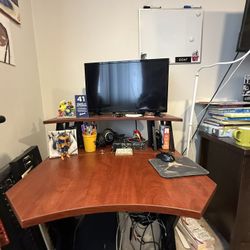 Wood Computer Desk with Monitor Riser For Sale!!!