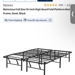 Full Sized Foldable Bed Frame And Mattress 