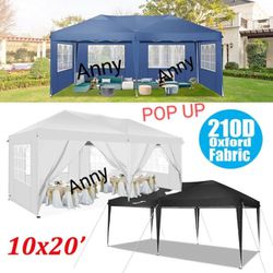 10x20  Pop up Canopy Tent with 6 sidewalls Easy Up Outdoor Canopy Wedding Party Tents for Parties,Carpa