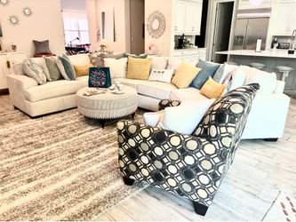 Sectional sofa + Accent Chair + Tv stand + tv