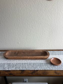 Wooden Decorative Bowl and Small Bowl Set