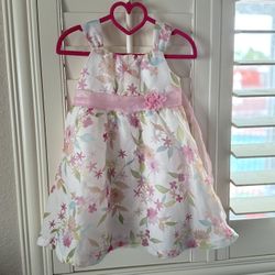 Pretty White Floral Dress 3t