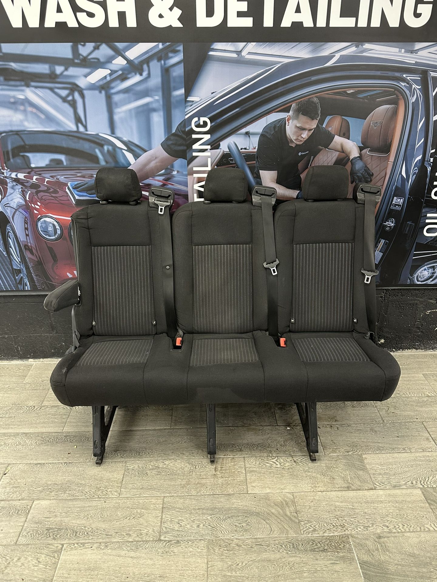 2015-2025 Ford Transit OEM 2nd Row Seat Black Cloth 55" inch Triple Seat