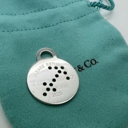 Tiffany Co Sterling Silver Large Zodiac Sagittarius Round Arrow Charm Pendant