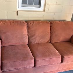 Modern Terracotta 3-Seater Sofa – Excellent Condition