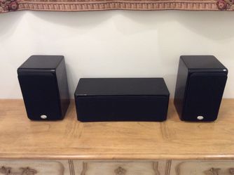 NHT SB1 Book Shelf 2 Front  SC1 and 1  Center Elegant Black Gloss Speakers 