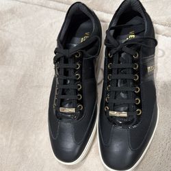 Versace Pink Black Leather Sneakers Size 42 – Clean / Authentic