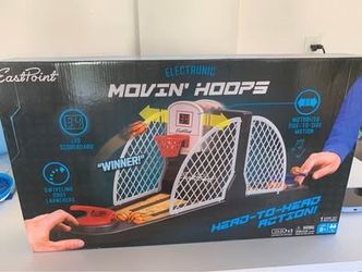 Brand New Tabletop Movin Hoops Arcade Basketball Hoop Black&Red 2-Player Built-In LED Scoreboard