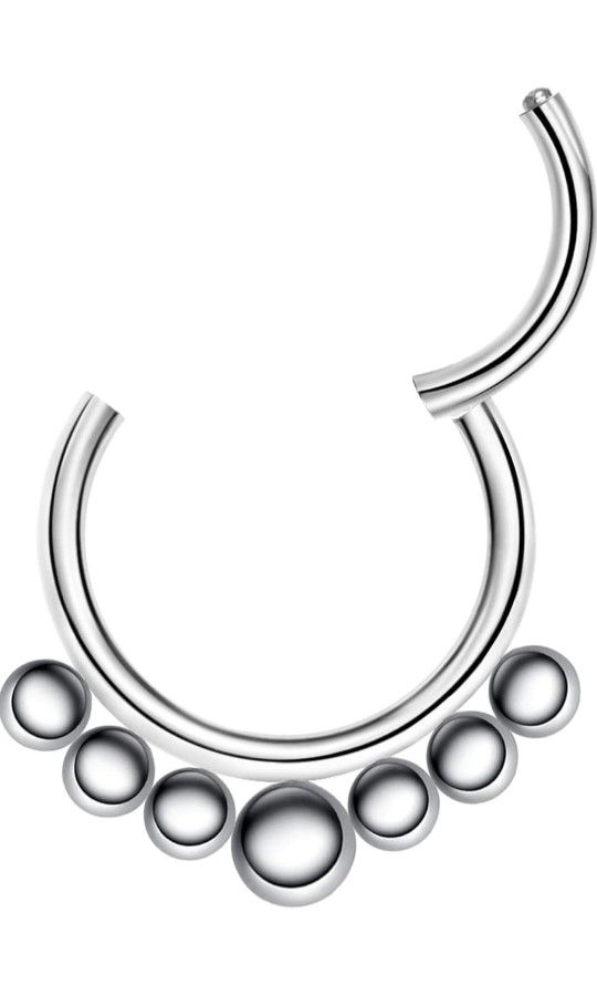 Hypoaergenc tbc 6mm/8mm/10mm G23 Titanium Nose Rings Septum Hinged Hoop Cartilage Segment Ring Helix Rook Tragus Lobe Snug Body Piercing Jewelry