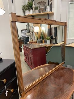 Beautiful oak large mirror