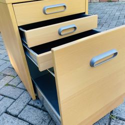 Nice Wood Lockable Rolling Crafts Etc Filing Caninet