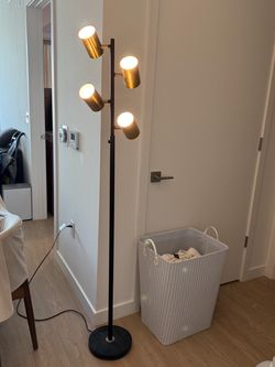 Modern Black & Gold 4-Light Floor Lamp