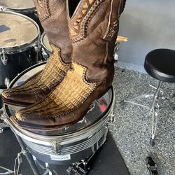 Cuadra 10.5 Caiman Western Boot - Stone Honey