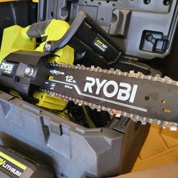 Ryobi 40V HP Brushless 12 in. Top Handle Battery Chainsaw, 4.0 Ah Battery, & Charger