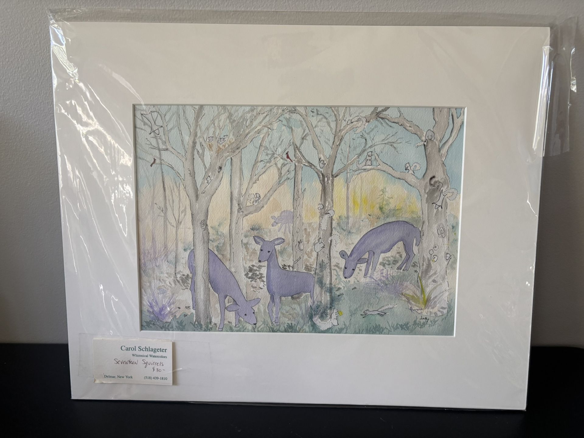 Paiting 20” high, 16” long (Forrest with animals)