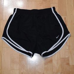 NIKE DRI-FIT Women's Sz S Small Black Athletic Running Shorts w brief lining