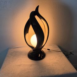 Genuine Harris Lamp of Elegance / Ceramic Black Art Deco Electric Lamp Single Tested