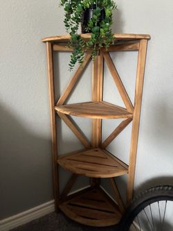 Wooden corner shelf