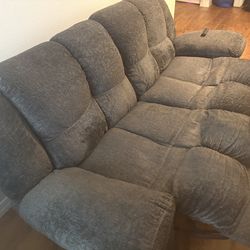 Reclining and chair set Grey