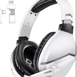 Wireless Gaming Headset with Noise Canceling Microphone for PS5, PC, PS4, 2.4G/Bluetooth Gaming Headphones with USB and Type-c Connector, Wired Mode f