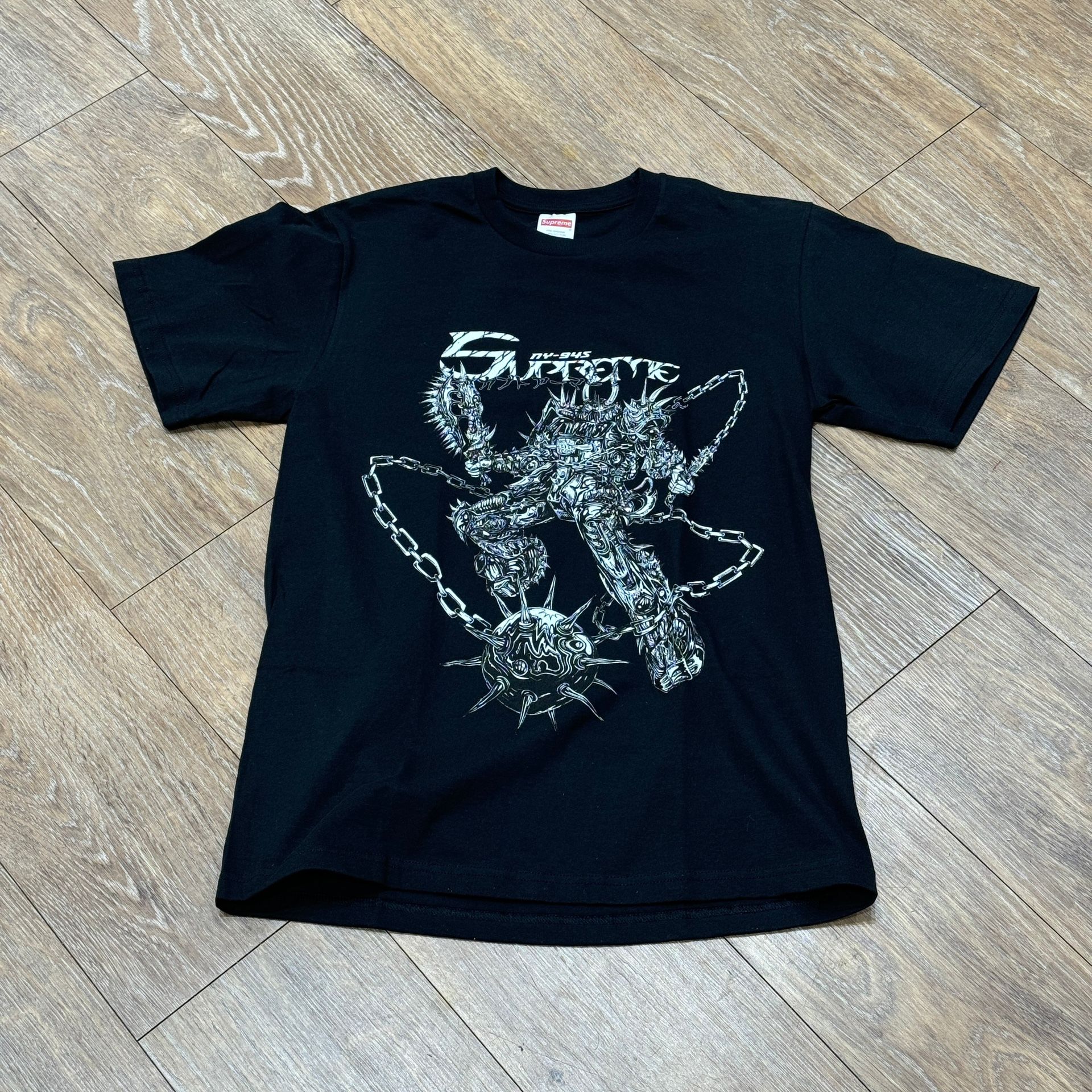 SUPREME BLACK T - SHIRT WITH SPIKE LOGO