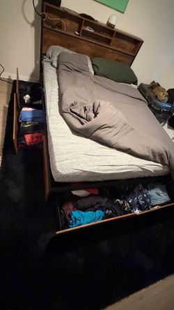 Queen Bed frame and  Queen Resident Serenity Foam mattress
