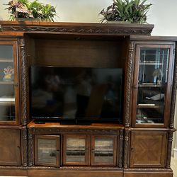 Ashley Furniture Entertainment  Center , Table, Side Table And TV 