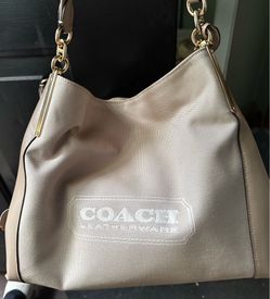 Beige Coach Jaquard Bag