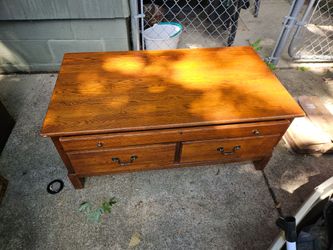 Solid oak wood coffee table