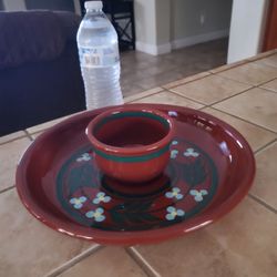 Platter Breakable With Small Salsa Bowl
