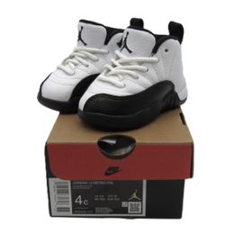 Nike Air Jordan 12 Retro Taxi TD Toddler Size 4C White Black 850000-117