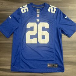 Nike On Field New York Giants Saquon Barkley #26 Home Blue Jersey Size Large