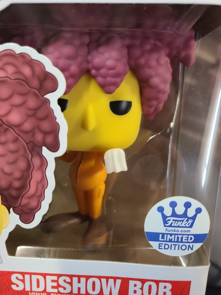 FUNKO: SIDESHOW BOB & COMIC BOOK GUY (EXCLUSIVE BUNDLE) **OFFICIAL '20 NYCC STICKER** 🔥 (PERFECT CONDITION/INCLS PROTECTORS) *AVAILABLE*