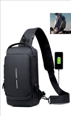 USB Charging Sport Sling Anti-theft Shoulder Bag, Anti Theft Sling Bag, Waterproof Shoulder Backpack, Sports Crossbody Bag