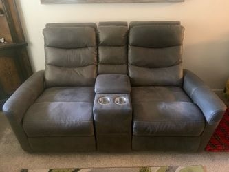 Gray power recliner