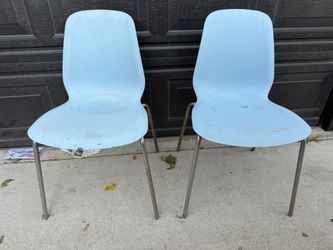 Blue IKEA Chairs.